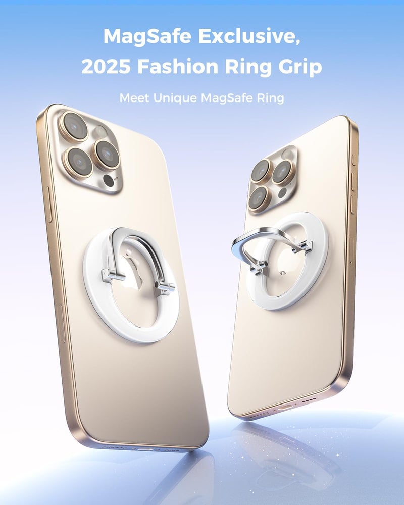 SUPERONE for MagSafe Phone Grip Ring Holder Stand, [2025 Super Magnet] Adjustable Magnetic Finger Ring Grip Kickstand for iPhone 17/16/15/14/13/12 Series, MagSafe Case Accessories - Image 2